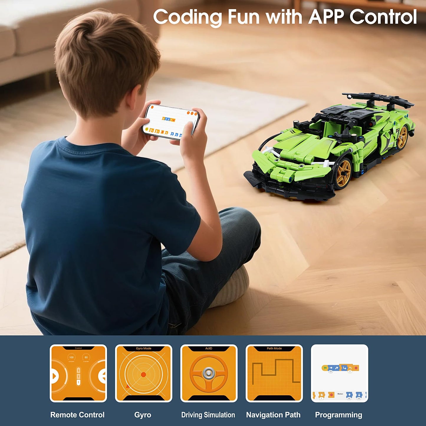 IQKidz STEM Building Blocks Kit for Kids - 2 in 1 Remote Control Race Car and Robot Toy, Great Gift for Boys, Teens Age 6 7 8-12+ Year Old Who Love