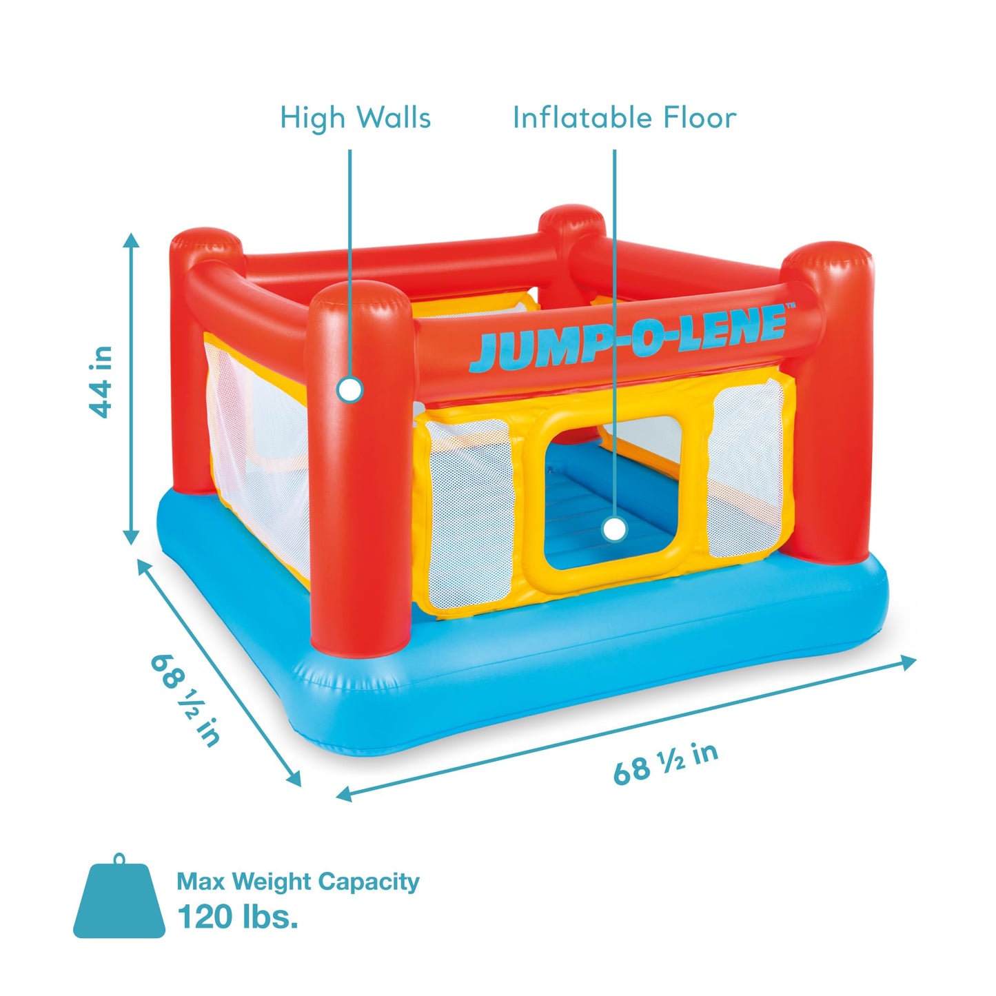Intex 2 Pack Inflatable Jump-O-Lene Indoor or Outdoor Playhouse Bounce Castle House