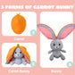 JOYIN 2 PCS Easter Stuffed Animal Plush Hiding Bunny Chick, Floppy Rabbit Ear Chick Wing Plushie with Zipper, Hide Carrot Egg Pillow, Reversible