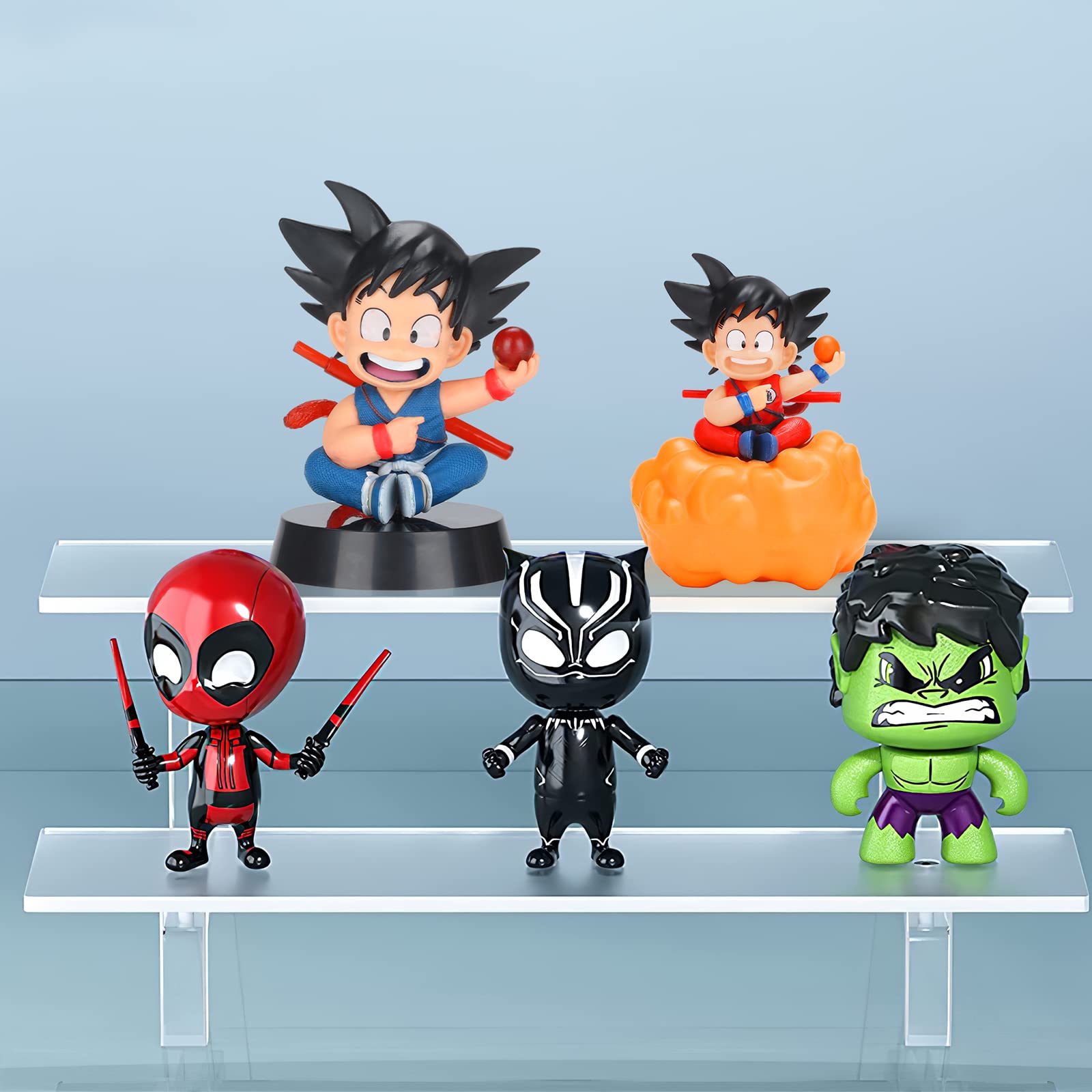 Lenporl DBZ Dragon Ball Action Figure Toys with 1.4 Inch Crystal Stars Dragon Ball and Transparent Base, Goko Action Figure with Gift Box for Birthday