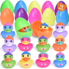 12 PCS Prefilled Easter Eggs with Rubber Duck Toys, Easter Basket Stuffers, Easter Egg Fillers, Bath Toy Squirters, Bathtub Toys for Kids