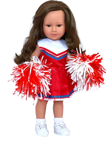 MBD Red Cheerleader Outfit Fits 18 Inch Girl Dolls- Fashion Doll Clothes