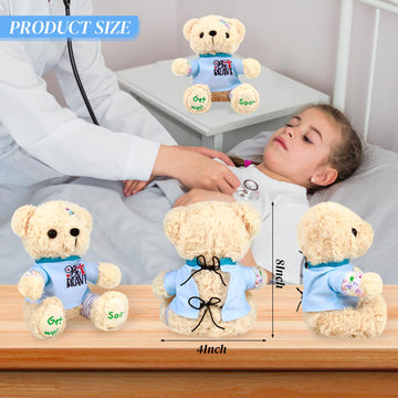 Get Well Soon Gifts for Kids - Get Well Soon Bear Stuffed Animal, Broken Arm Leg Gifts for Kids Adult After Surgery, 8 Inch Soft Get Well Teddy Bear