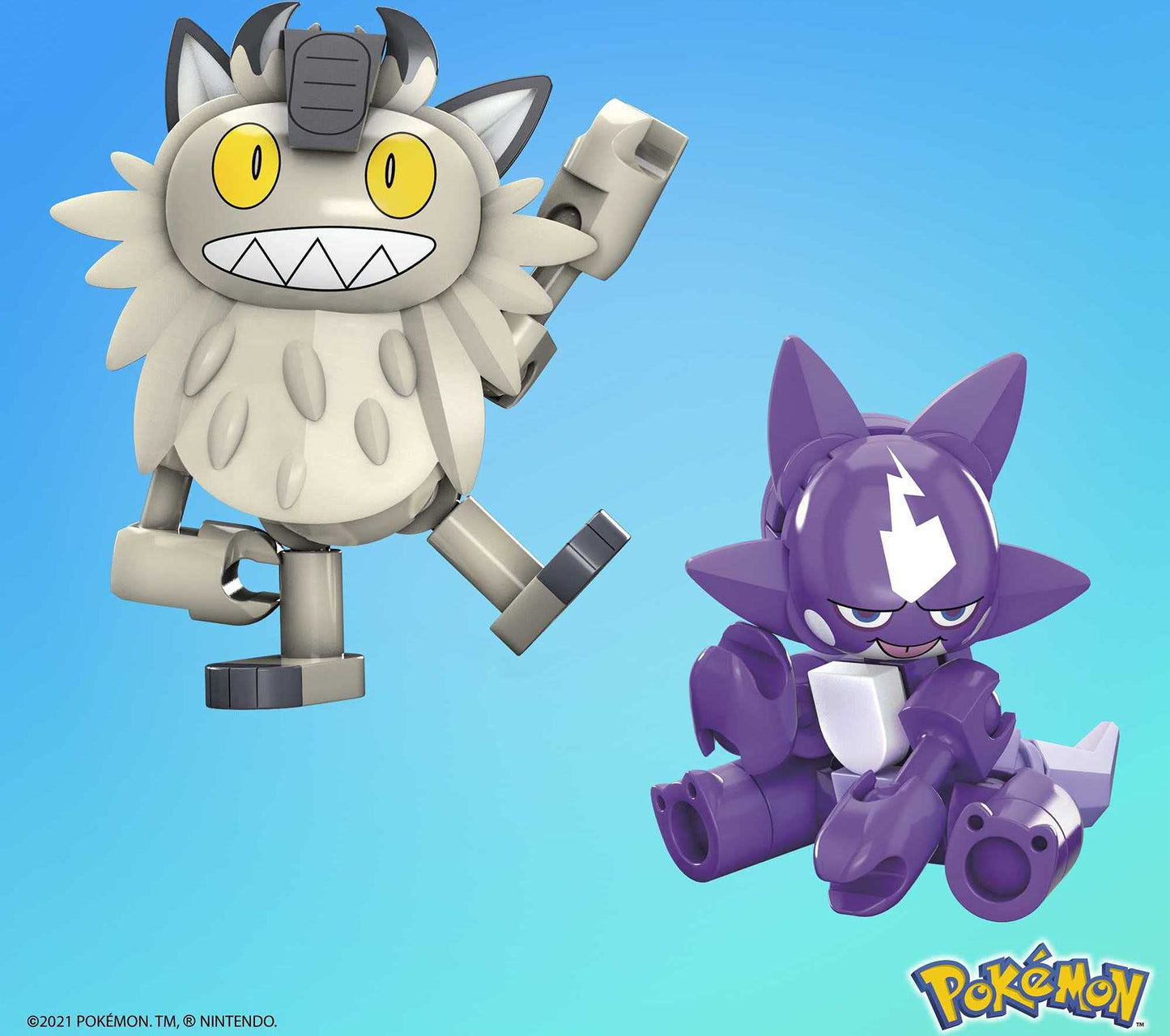 MEGA Pokémon Action Figures Building Toy Collectible Toxel vs. Galarian Meowth with Great Ball