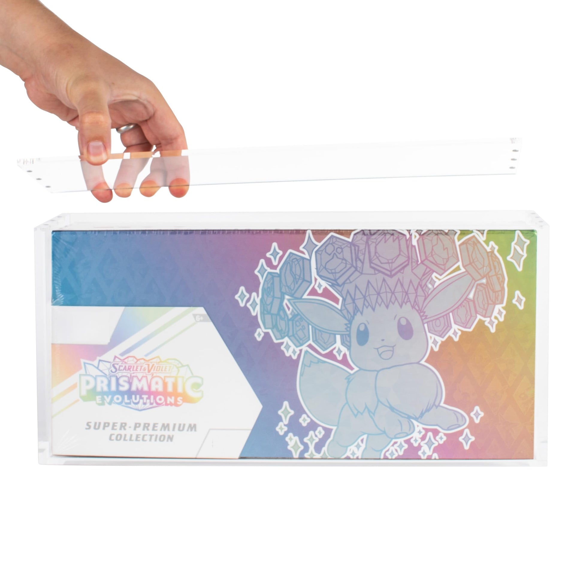 Prismatic Evolutions SPC Premium Magnetic Acrylic Display Case | 8mm + 5mm Acrylic - Compatible with Super Premium Collection