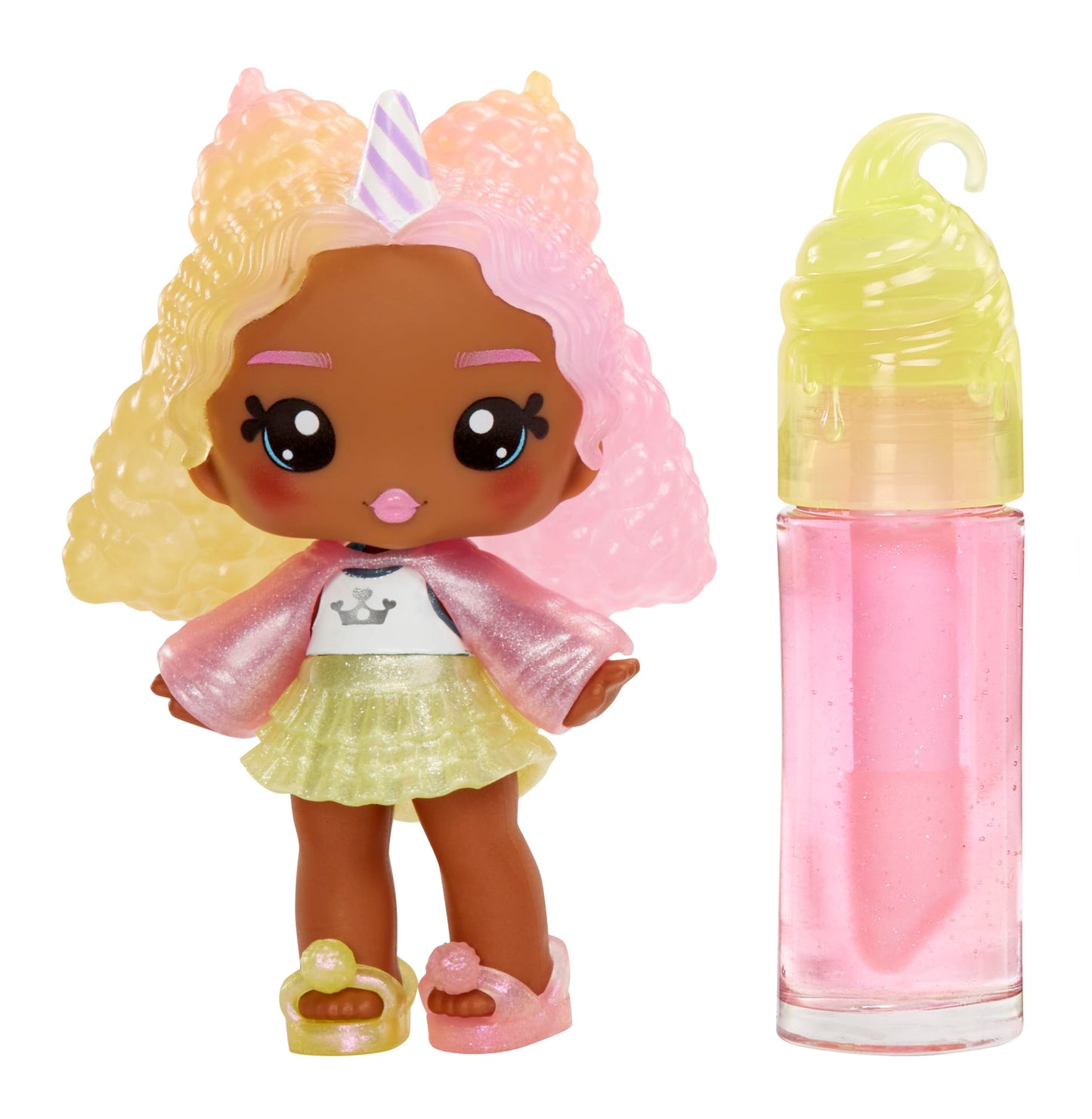 Yummiland Lip Gloss Doll - Nia Candy Fluff, with DIY Lip Gloss Kit, Ages 4+