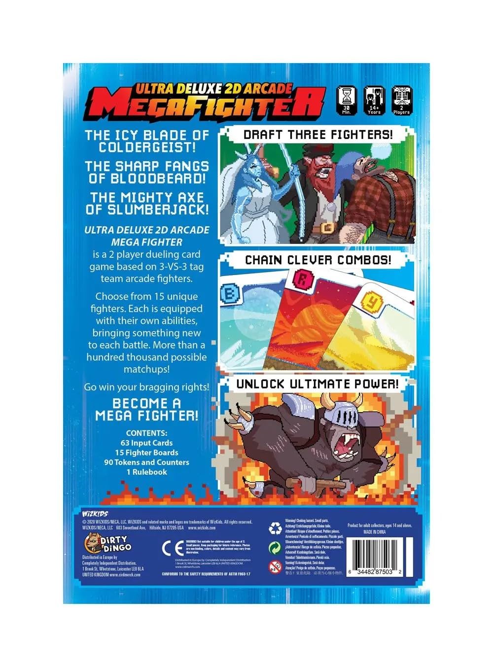 WizKids Ultra Deluxe 2D Arcade Mega Fighter Blue