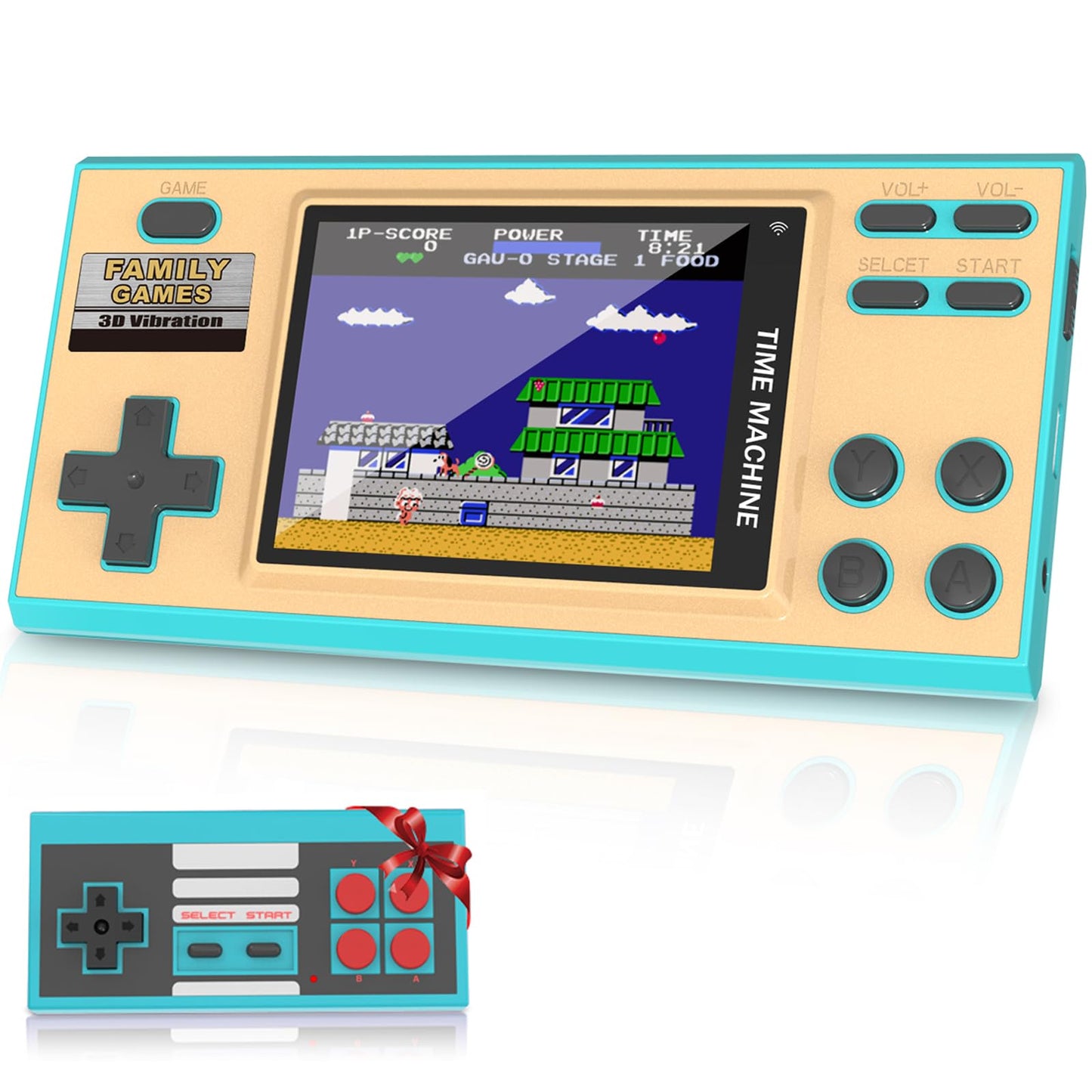 EASEGMER Handheld Games for Kids, Built-in 198 Classic Plug and Play Games, 3 Inch Portable Video Games Player Best Kids Electronic for Boys Ages 4-12