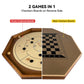 30 Inch Tournament Crokinole Board Game, 2 in 1 Crokinole and Checkers with 26” Playing Surface, Metal Pegs, Wooden Octagon Canadian Tabletop Board