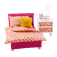 Emily Rose 18" Doll Pink Fabric Bed with Nightstand