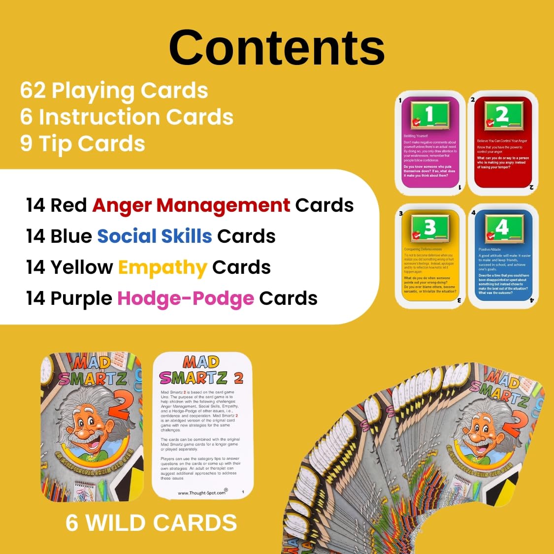 Thought-Spot Mad Smartz 2 Abridged Social Skills & Anger Management Game | SEL Therapy & CBT Tool for Emotional Regulation | for Kids 6+ | Home
