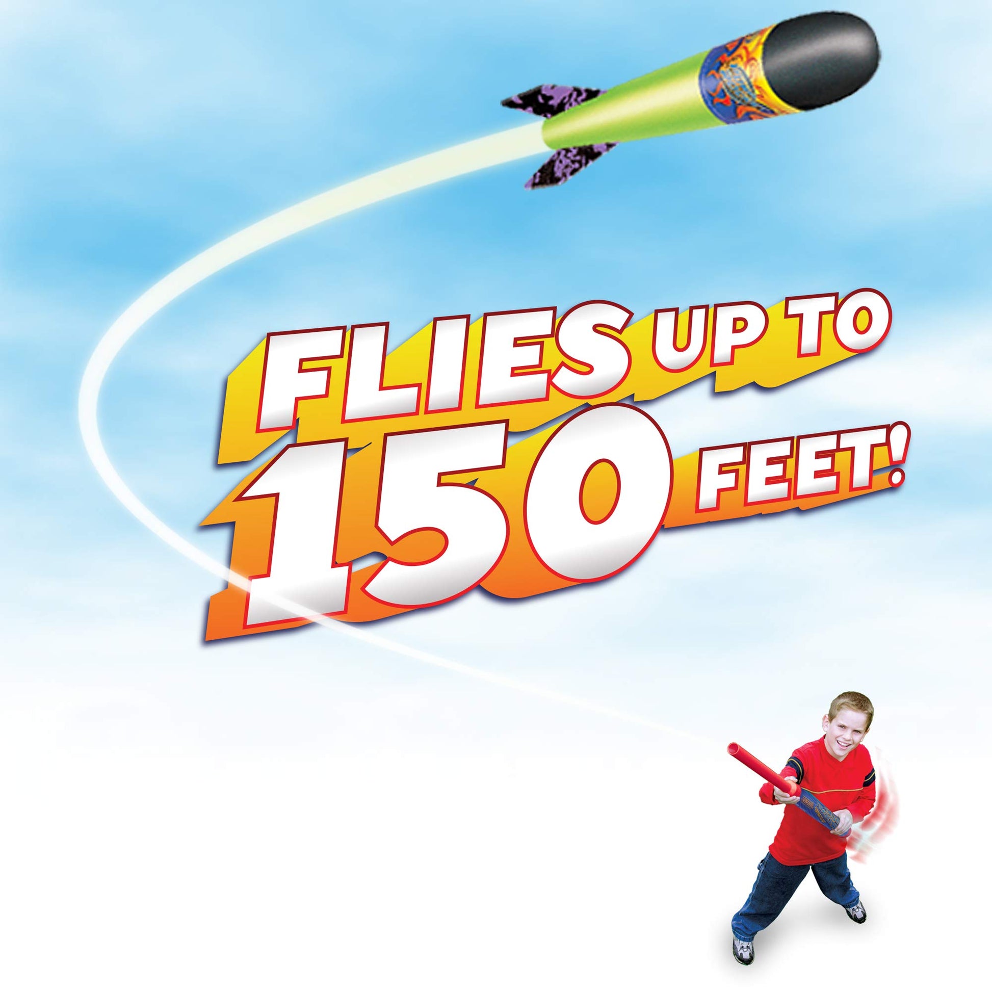 Geospace Hand Held SR. Pump Rocket Combo Battle Pack - Flying Foam Rockets Outdoor Toys for Kids, Boys & Girls - 36" Set with 2 Launchers & 4 Rockets