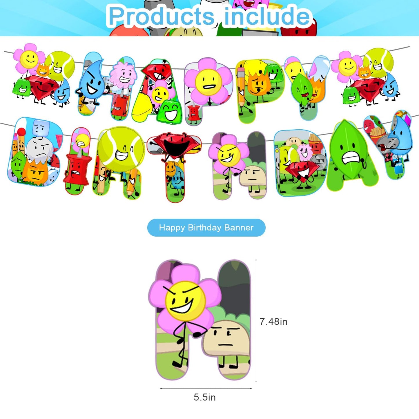 karg Battle-Dream Island Birthday Party Decoration Princess Includes Cake Toppers, Cupcake Toppers, Balloons, Banner Party Supplies Decoration
