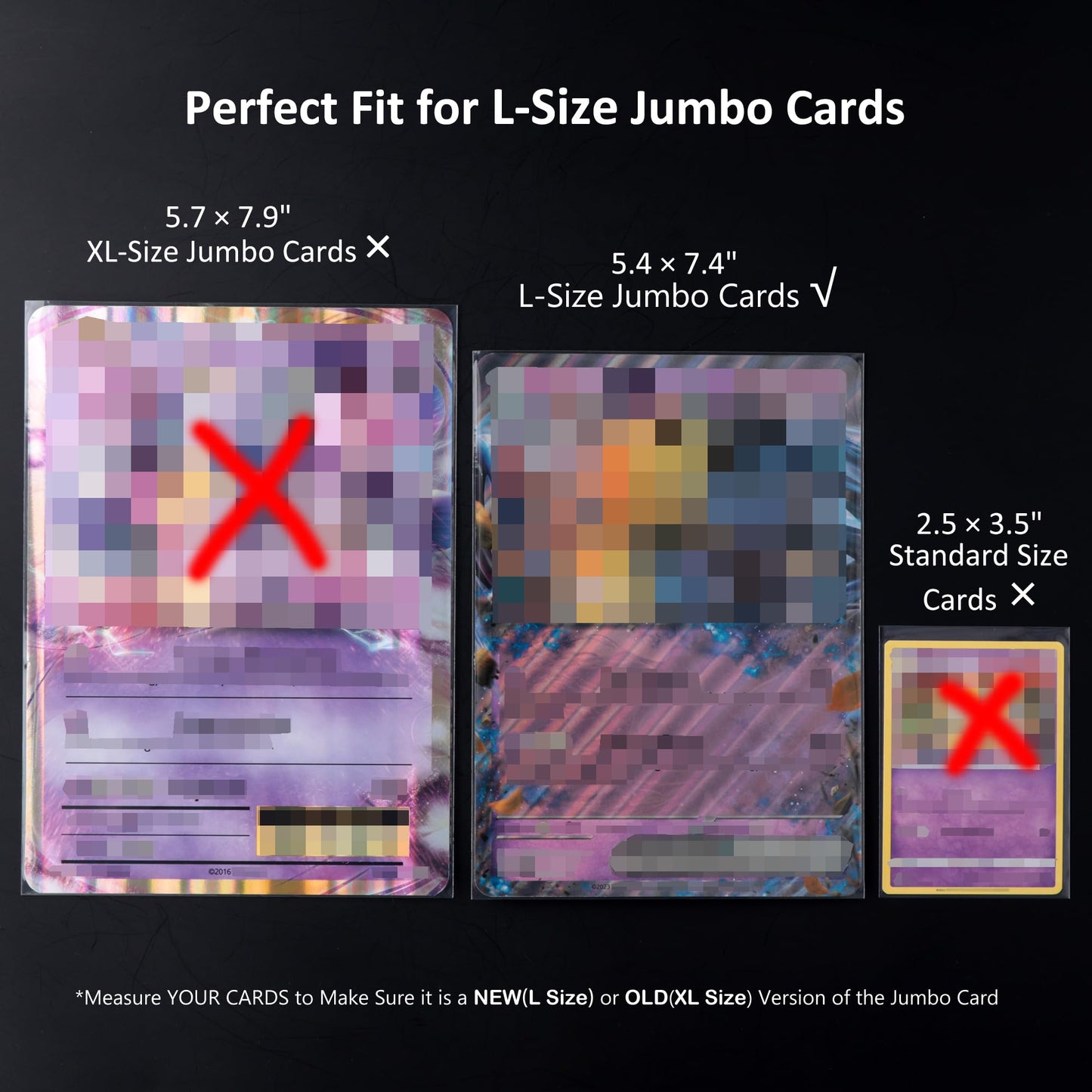 Rieton Jumbo Card Sleeves Size L -5.4'' x 7.4'', 100 Micron Exact Fit Sleeves for Jumbo Cards L (100 Pack)