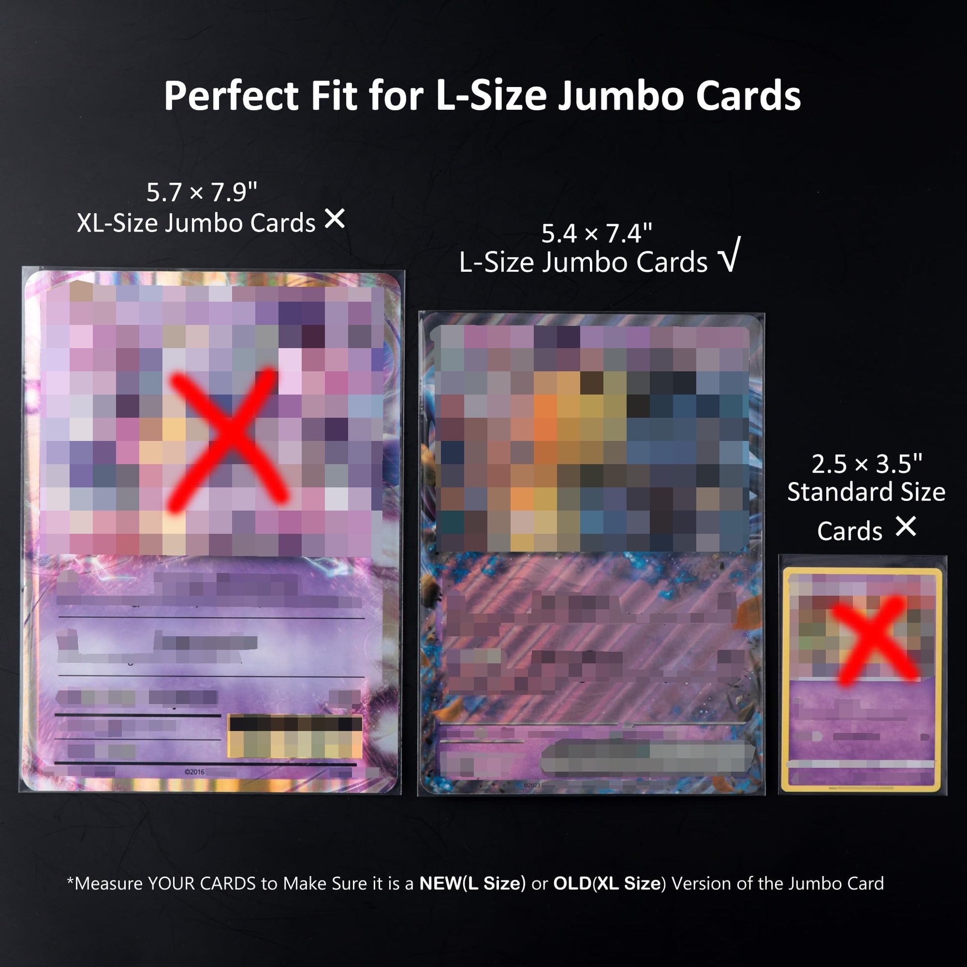 Rieton Jumbo Card Sleeves Size L -5.4'' x 7.4'', 100 Micron Exact Fit Sleeves for Jumbo Cards L (100 Pack)
