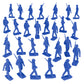 BMC Marx Plastic Army Men Marching US Soldiers - Blue 27pc WW2 Figures - US Made