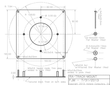Arcade Game 3 inch Trackball Metal Mounting Kit, works with RA-TRACK-BALL