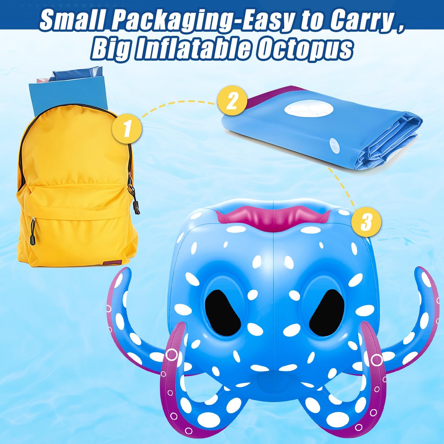 Octopus Pool Toys for Kids Ages 4-8 8-12, 2-in-1 Swimming Pool Water Toys