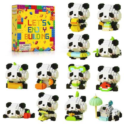 HIGH GODO 12Pack Pandas Party Favors Building Set, 1977PCS Cute Animals Set for Goodie Bag Stuffers Classroom Prizes, Party Favors Birthday Easter
