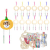 Fennoral 12 Pack Pumpkin Wind Chime Kit for Kids Make You Own Pumpkin Photo Frame Wind Chimes DIY Paint Fall Craft Wooden Ornaments for Art Project