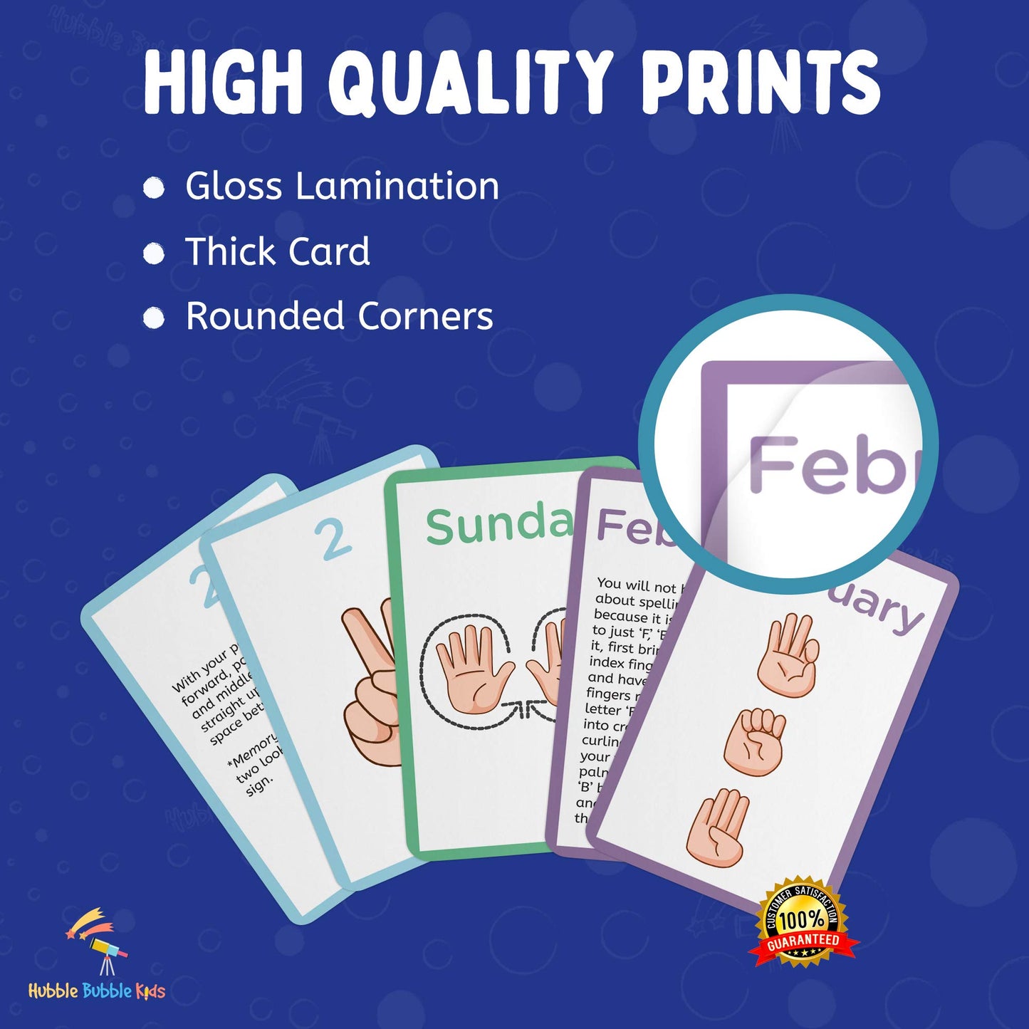 American Sign Language Flash Cards - 56 ASL Flash Cards for Kids, Babies, Toddlers. Sign Language for Kids Includes Alphabet, Numbers, Days, & Months
