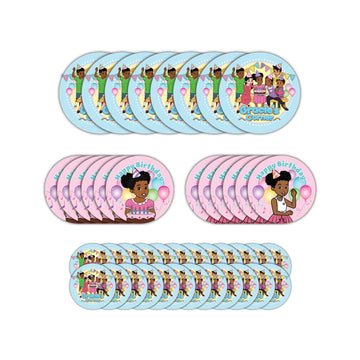 Gracie’s Corner Birthday Party Circle Stickers, Custom DIY Stickers, Birthday Party Decorations for Kids, Personalized Gift Tags Happy Birthday