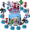 25Pcs Spider Cake Decorations with 24pcs Cupcake Toppers, 1pcs Happy Birthday Cake Topper, Cartoon Themed Party Supplies, Perfect for Birthday Party