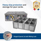 BCW Collectible Card Bin - Single Gray | Storage Box for Trading Cards | Holds 3200 Cards | Includes 4 Card Storage Partitions | Loose Trading Card
