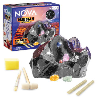 MindWare Gem Dig Kit for Kids Nova Obsidian Excavation