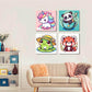 HOIYLDS Framed 4 Pack Paint by Number for Kids, Cute Animals Paint by Numbers for Kids Ages 8-12, Paint by Numbers Kits Children Beginner, DIY Acrylic