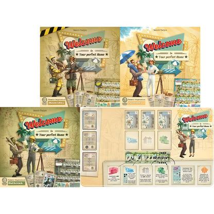Deep Water Games Welcome to The Neighborhood Board Game Expansions Bundle: Doomsday, Summer, Outbreak, Al Solo Expansion, and Playmat (5 Items)