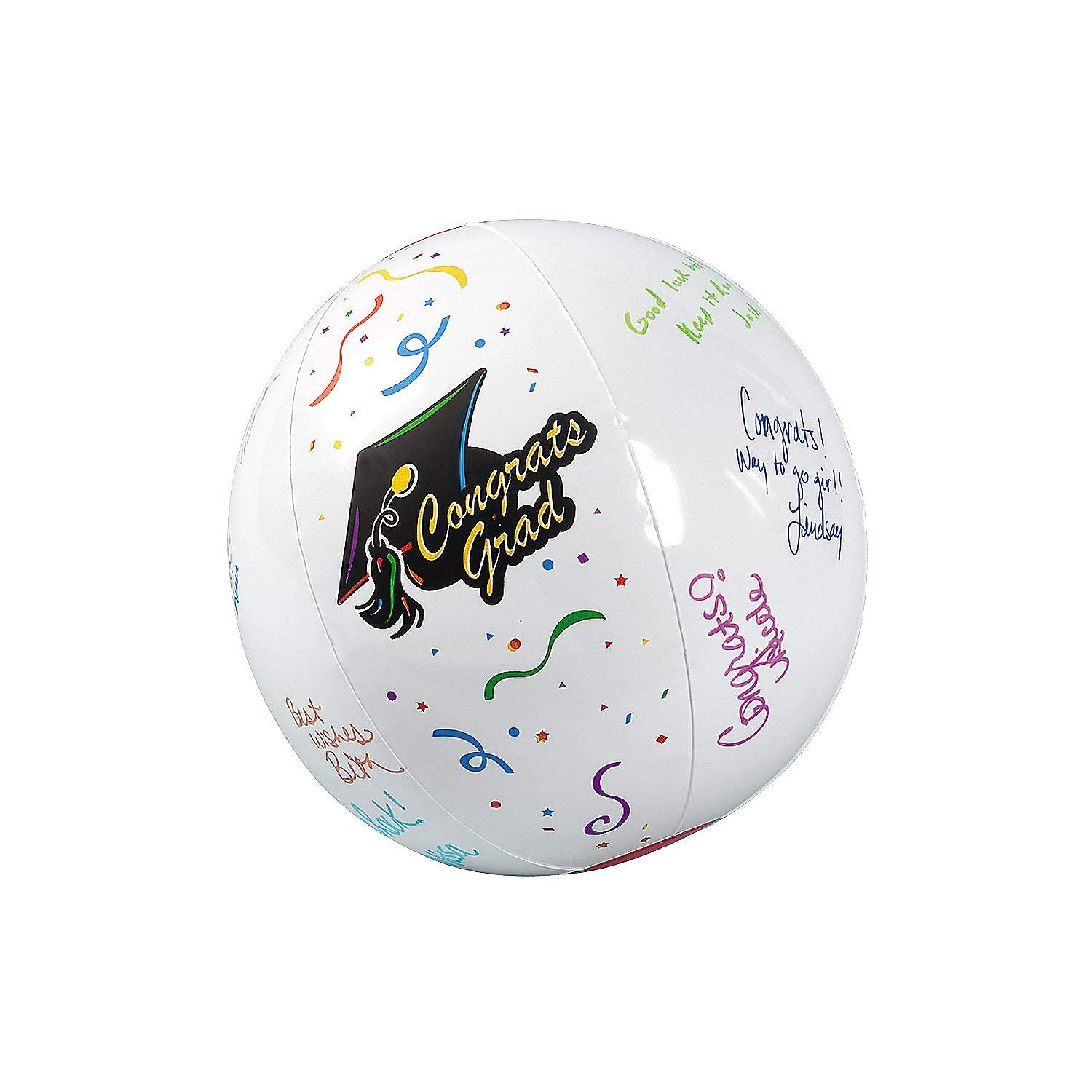 Fun Express Inflatable Autograph Graduation Beach Balls (Set of 12) Grad Party Supplies