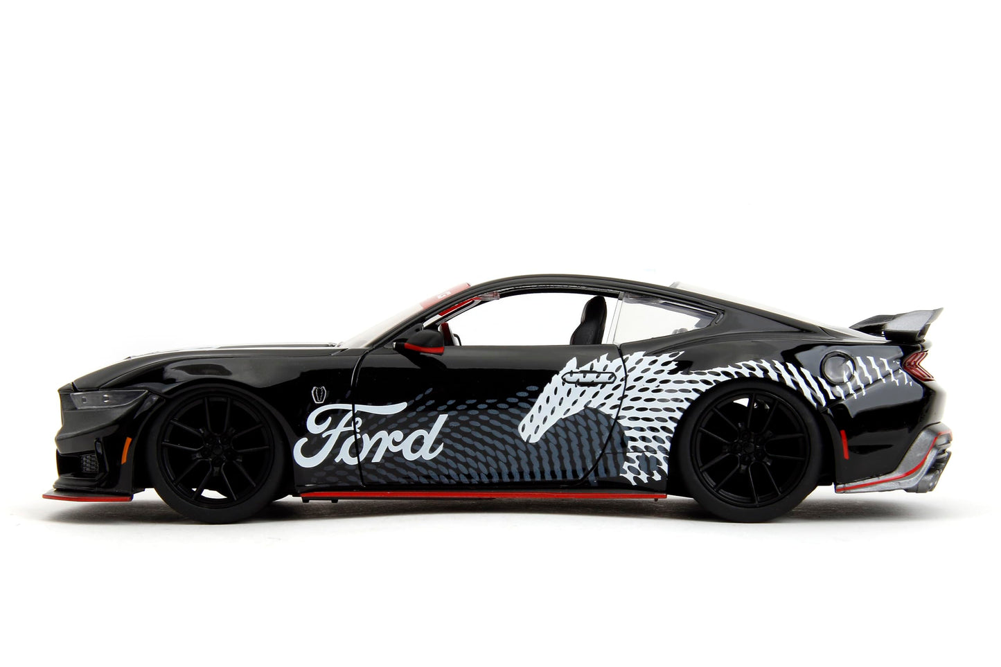 Jada Toys Bigtime Muscle 1:24 2024 Ford Mustang Dark Horse Die-cast Car - Opening Doors, Hood, Trunk, Rubber Tires(Glossy Black)