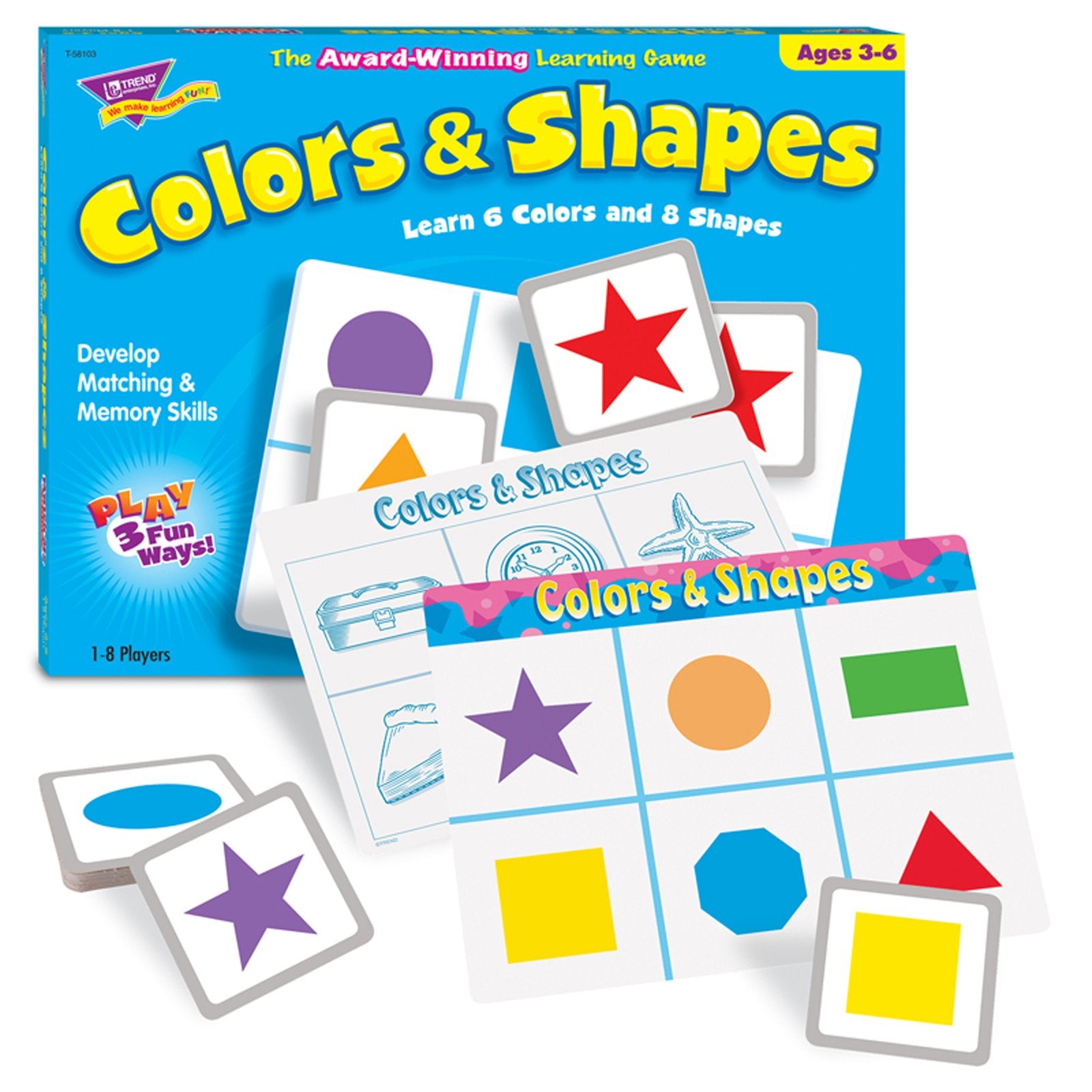 Trend T58103 Trend Colors and Shapes Match Me Game, Ages 3-6