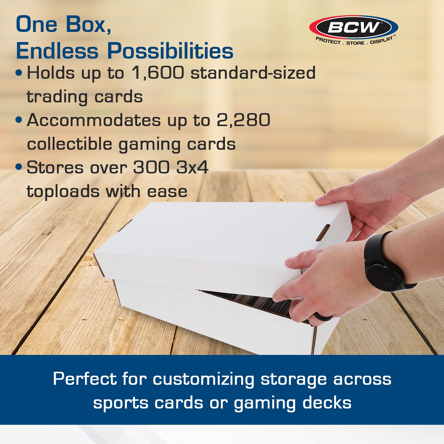 BCW Shoe Storage Card Box - 5 ct | Cardboard Box for Trading Cards, Gaming Cards, and Collectibles | Holds 1600 Standard Cards or 300 3x4 Toploaders |