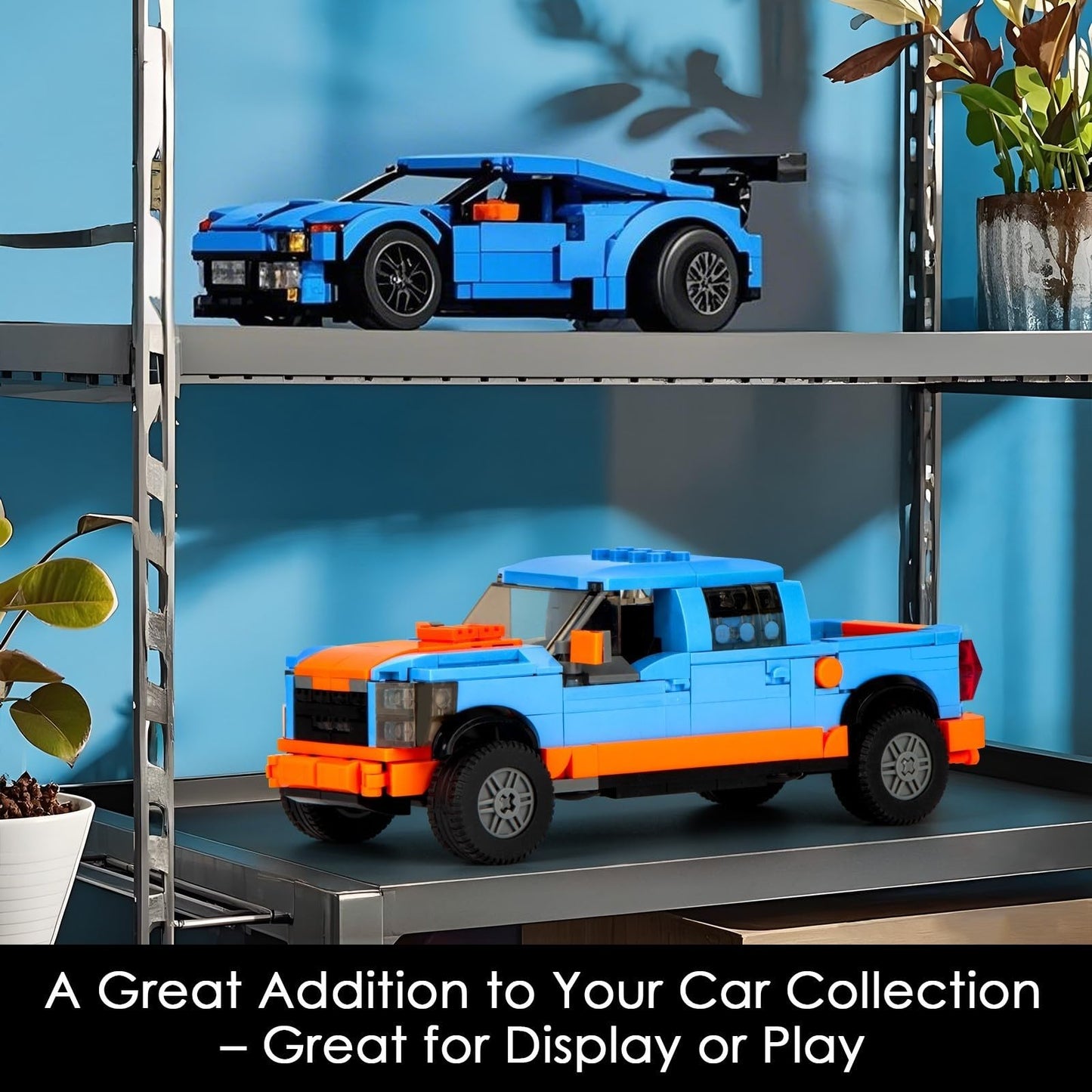 ibrickpark Speed Champions Building Set - 457 Pieces, Classic Sports Car Model for Teens and Adults Age 14+, Fun Race Car Toy Set for Boys and Girls