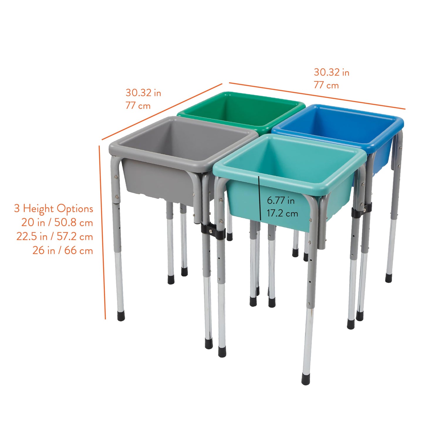 Back2School Express 4-Station Adjustable Sensory Table, Contemporary