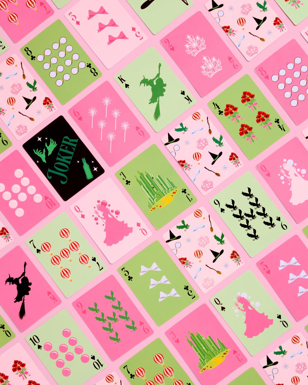 xo, Fetti Pink + Green Witch Playing Card Set - 54 pcs | Bachelorette Game, Birthday Party Activity, Girls Night Decor, Kids Card Deck Accessory