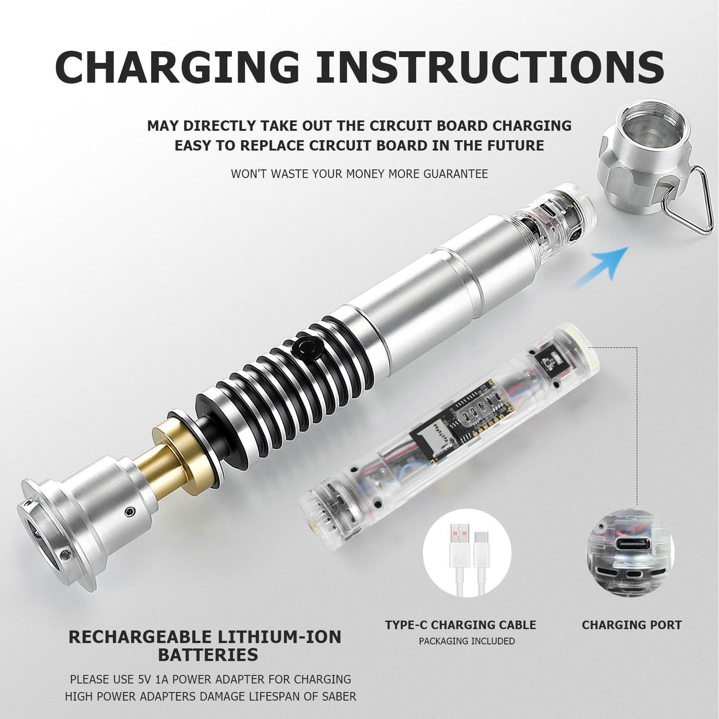 PKSTVB Upgrade App Control LK Dueling Lightsaber, Smooth Swing 16 Sound Effects 3 Light Effects, 16 Colors and Infinite Change Metal Light Saber