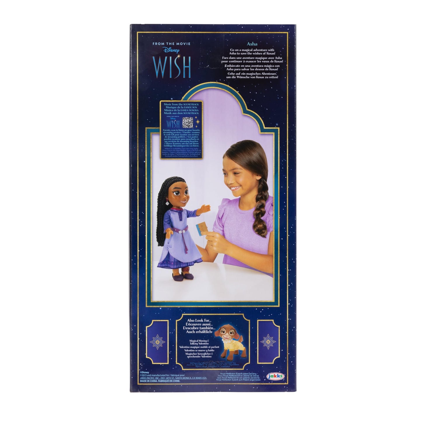 Jakks Pacific Disney's Wish Asha Doll, 14” / 35cm Tall Doll with Royal Reflection Eyes and Hand Braided Hair, Includes Removable Dress and Shoes for