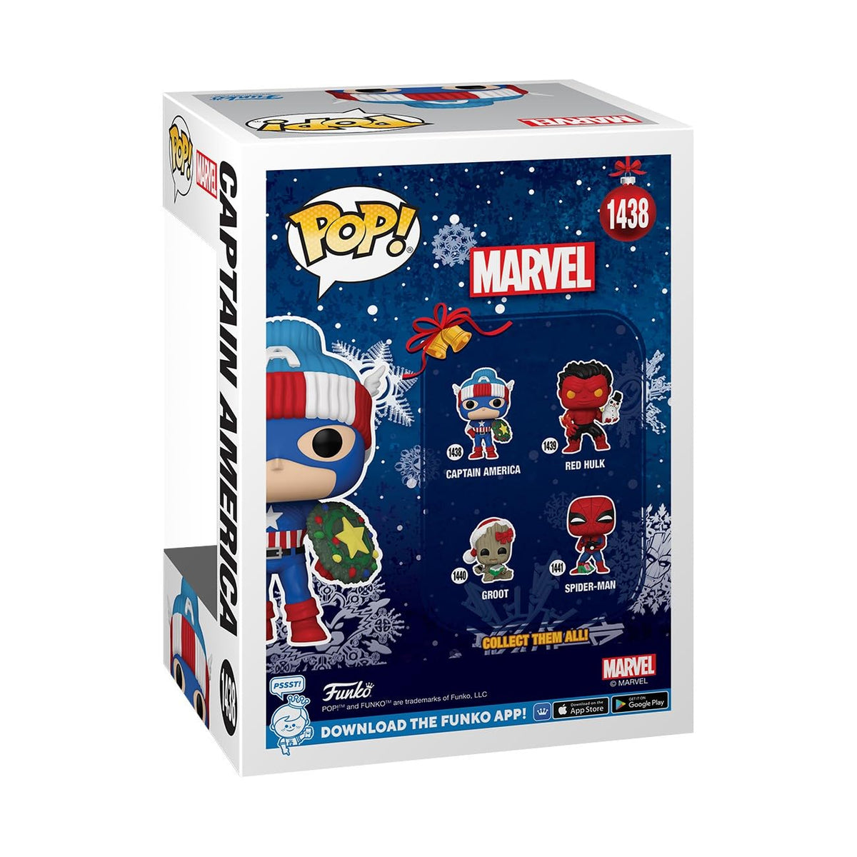 Funko POP! Marvel: Holiday - Captain America - Marvel Comics - Collectable Vinyl Figure - Gift Idea - Official Merchandise - for Kids & Adults - Comic