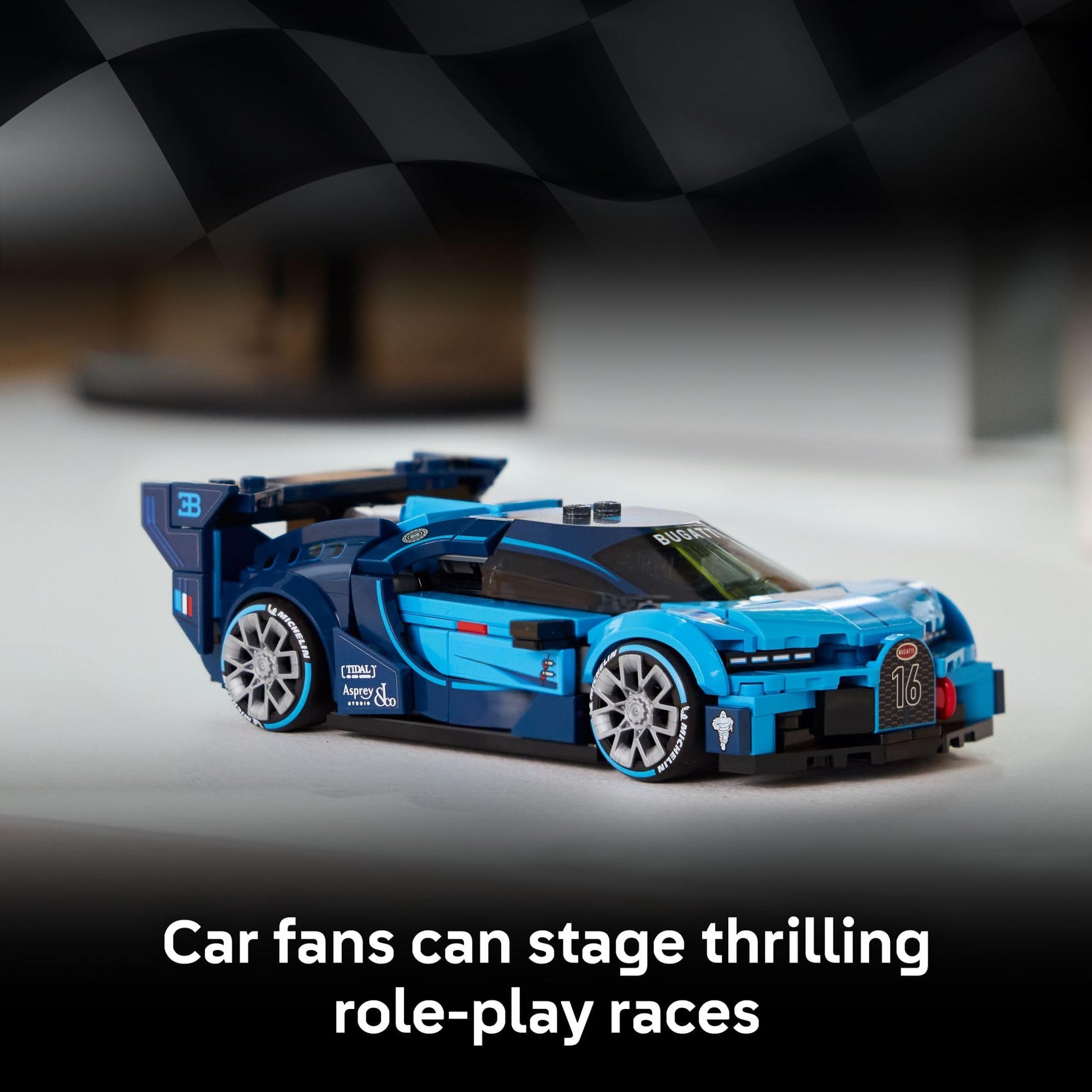 LEGO Speed Champions Bugatti Vision Gran Turismo Hyper Sports Car Building Toy for Kids & Gamers - Building Set W/Bugatti Driver Minifigure for Boys