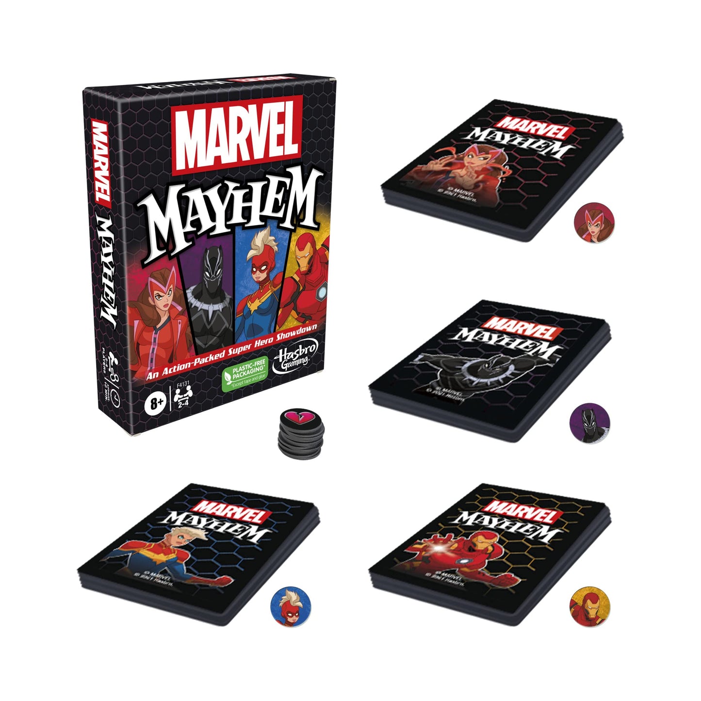 Hasbro Gaming Marvel Mayhem-Card Game, Featuring Super Heroes, Fun Game for Marvel Fans Ages 8+, Fast-Paced, Easy-to-Learn for 2-4 Players