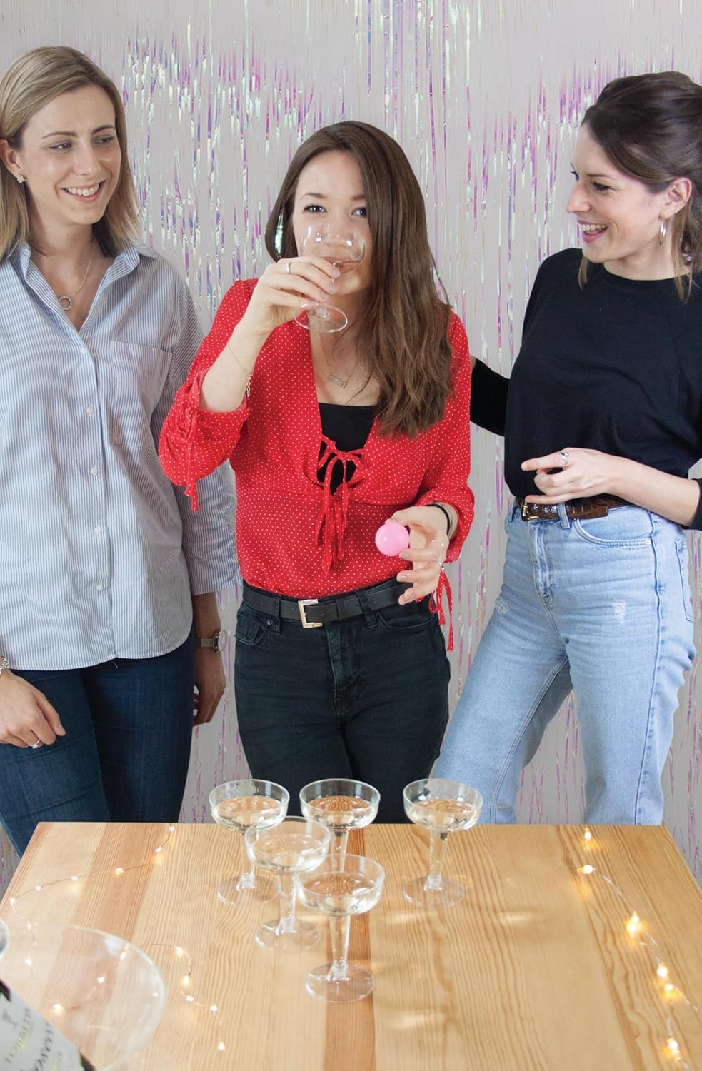Talking Tables Party Pong Drinking Game | Includes Glasses & Balls | Games for Bachelorette Party, Girls Night, Birthday, Bridal Shower, NYE