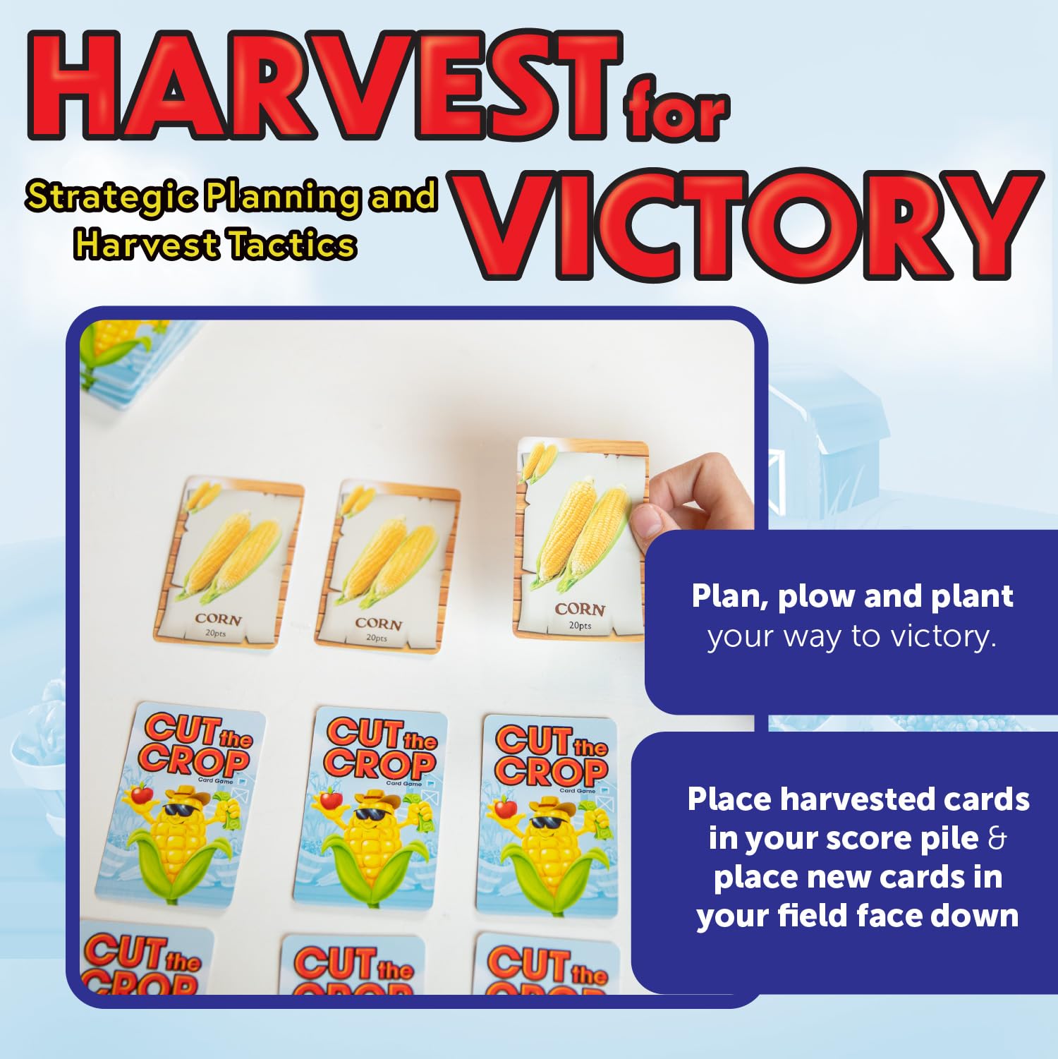 Continuum Games Cut The Crop Card Game The 3 in a Row Farm Themed Matching Memory Game for 2-6 Players Ages 6 and Up