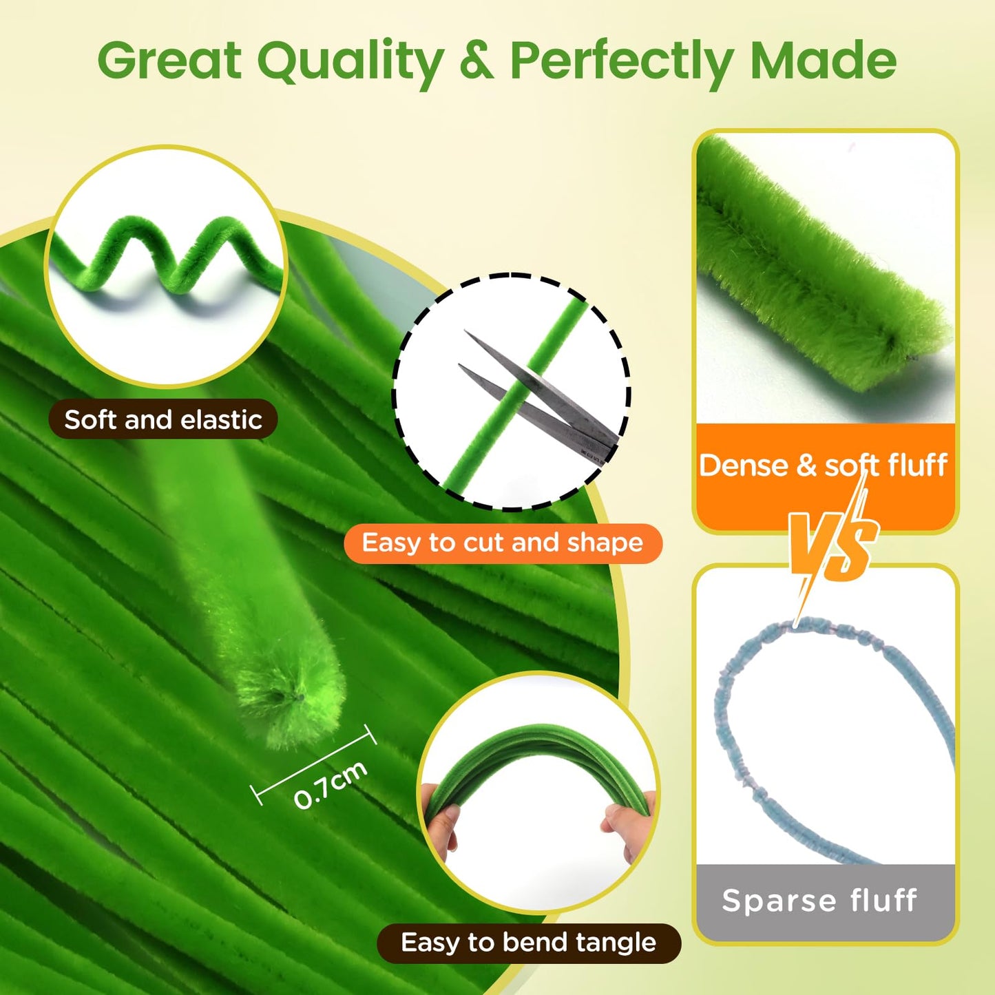 660 PCS Pipe Cleaner Flower Kit, 16 Colors Thick Chenille Stems Pipe Cleaner Bulk, Pipe Cleaners Craft Supplies with Viedo Instruction, Floral Wires