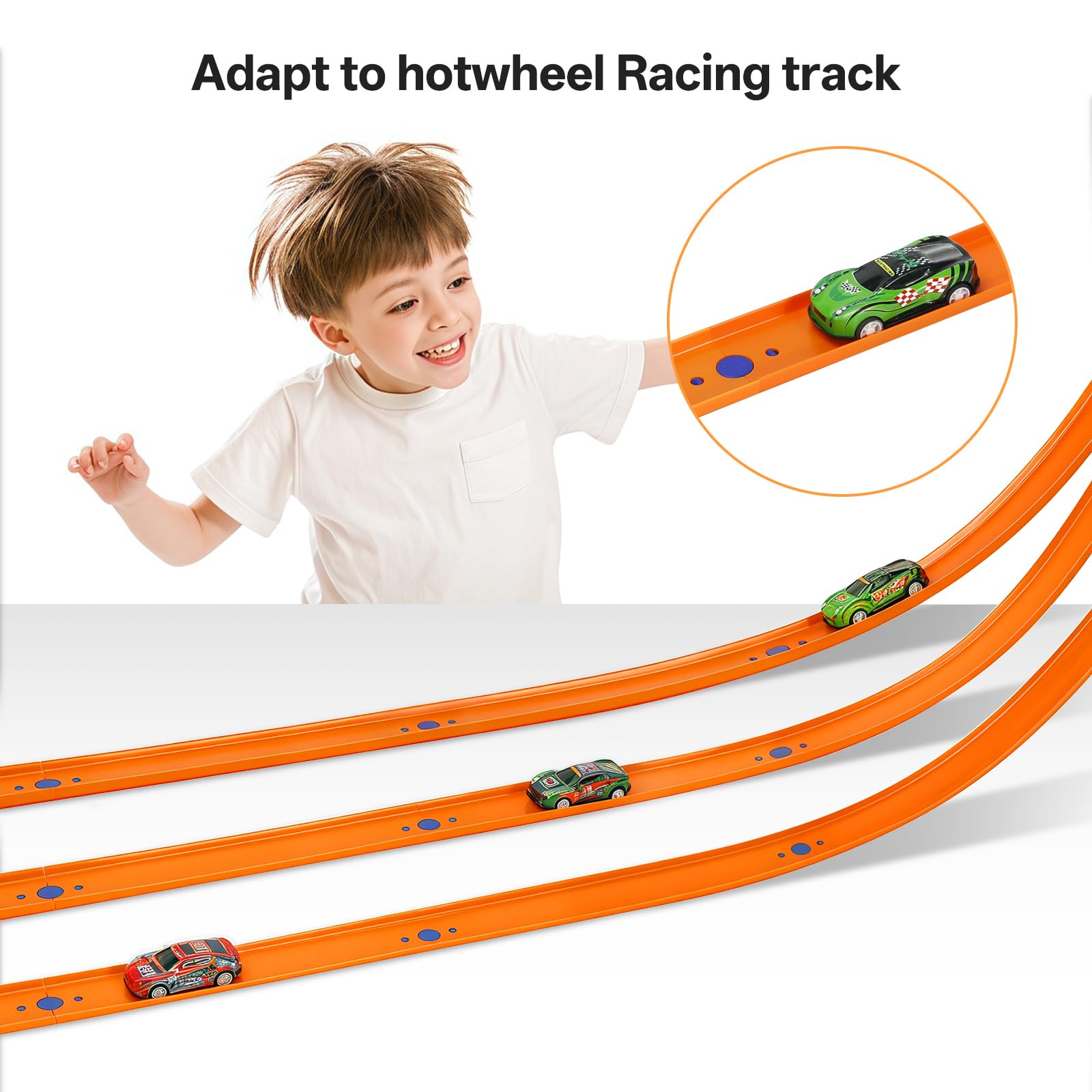 25 Sets Racetrack Connectors,Non-3D Printed, Compatible with Hotwheels,Mould Design Perfectly Matches the Lane