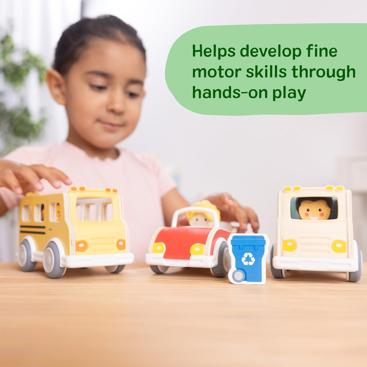 Melissa & Doug Cheery Lane Wooden Vehicle & Figures Pretend Play Set
