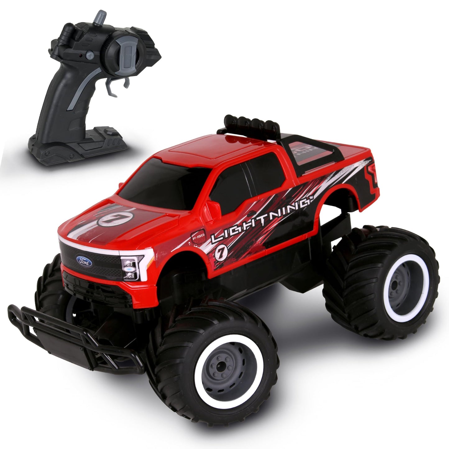 NKOK Mean Machines Ford F-150 Lightning RTR RC Car - Red, 2.4 GHz, Ages 6+