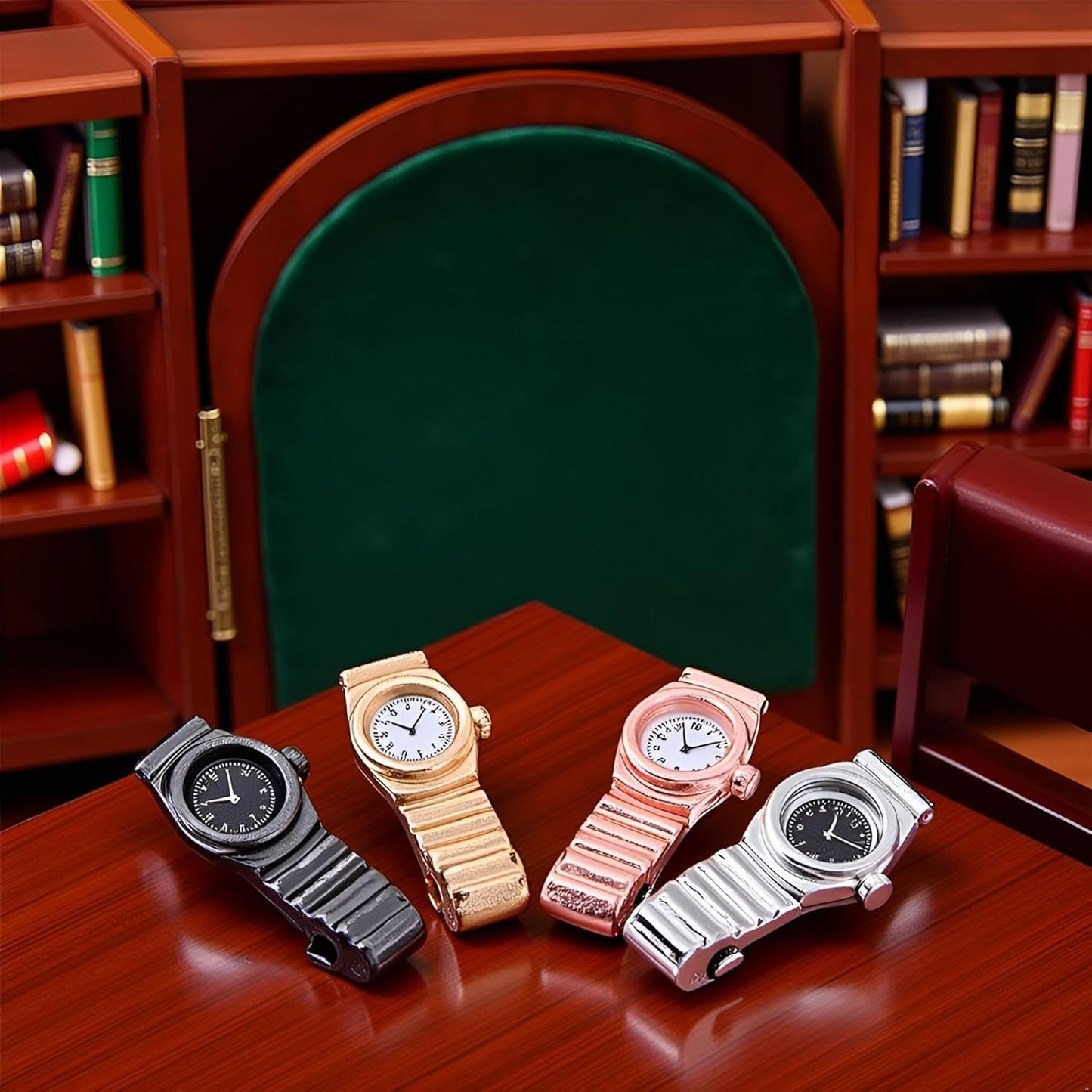 4Pcs/Set Miniature Watch Set Dollhouse, 1:12 Scale, Mini Crafts Dollhouse, DIY Accessories Decorations